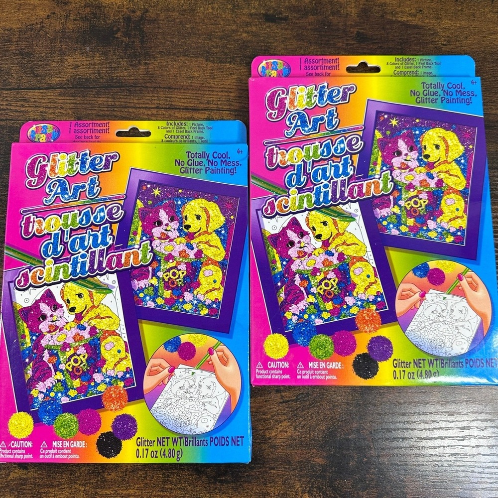 Lisa Frank Glitter Art Kit Kids OS‎ Multicolor New Rainbow Matinee Set of 2
